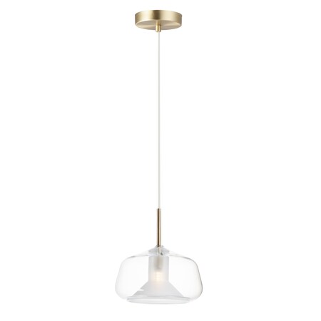 Et2 Deuce 1-Light 7.75" Wide Satin Brass Pendant Light E10042-18SBR